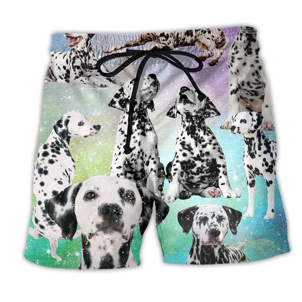 Dalmatian Dog Galaxy My Lovely Dog Trendy Aloha Hawaiian Beach Shorts