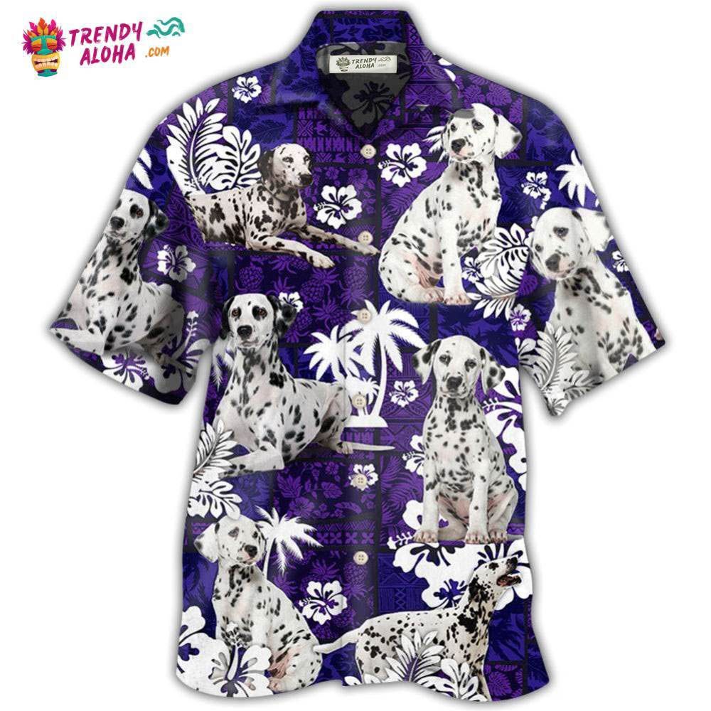 Dalmatian Dog Lover Tropical Life Purple Hawaiian Shirt – Trendy Aloha Dalmatian Dog Lover Tropical Life Purple Hawaiian Shirt – Trendy Aloha