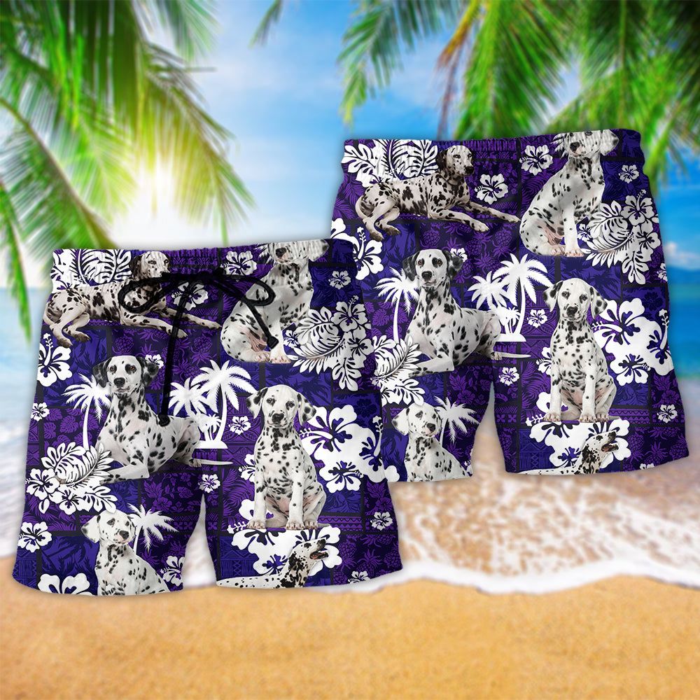 Dalmatian Dog Lover Tropical Life Summer Trendy Aloha Hawaiian Beach Shorts