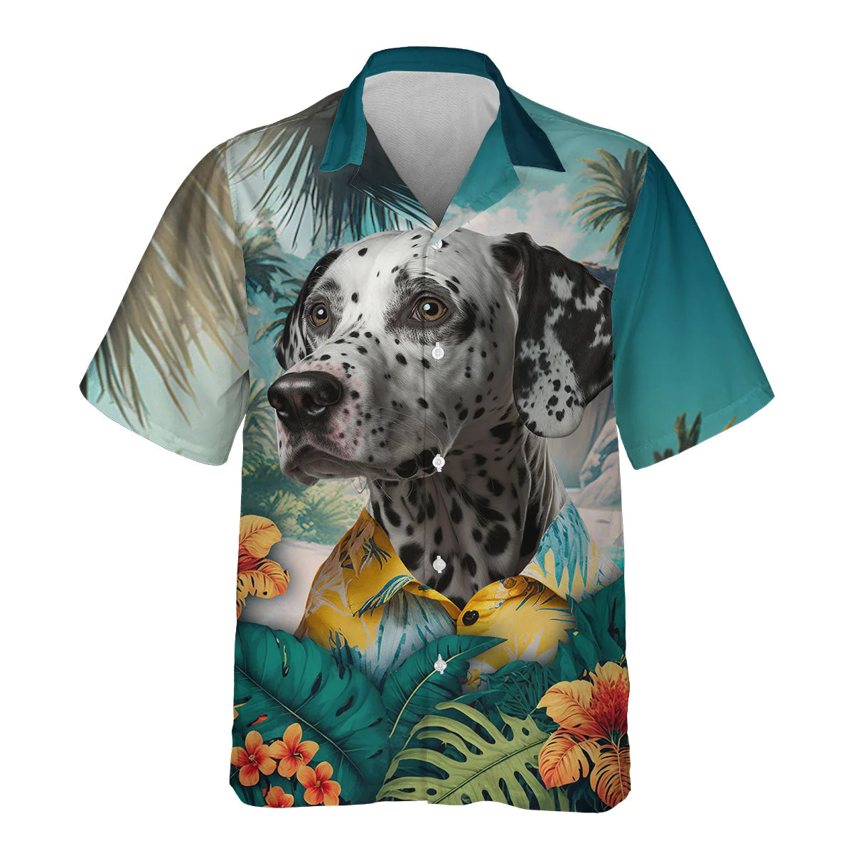 Dalmatian Spots 3D Hawaiian Shirt Running Through Tropical Lands