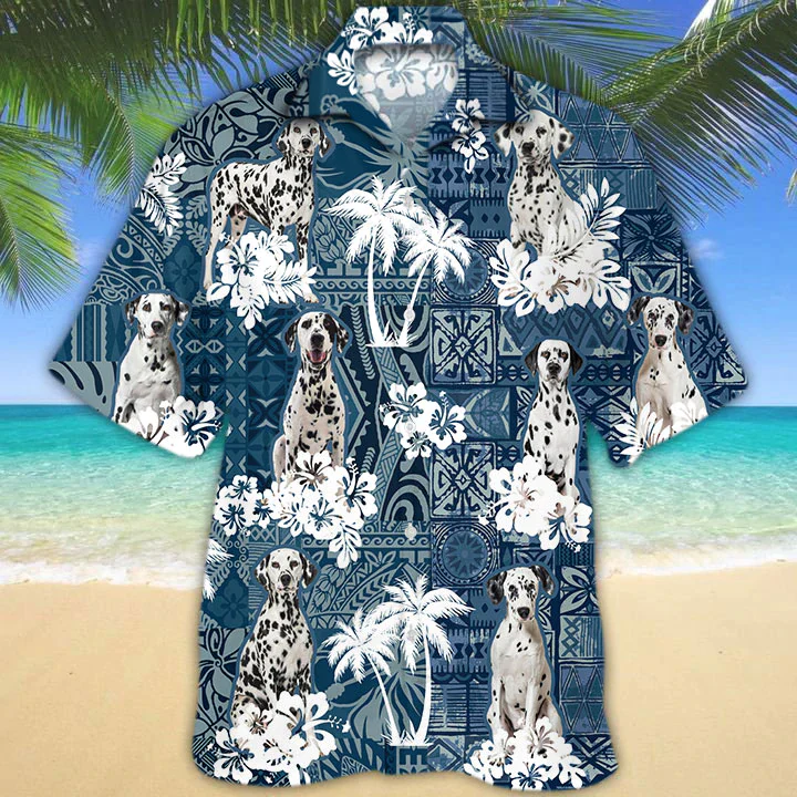 Dalmatian Trendy Hawaiian Shirt Dalmatian Trendy Hawaiian Shirt