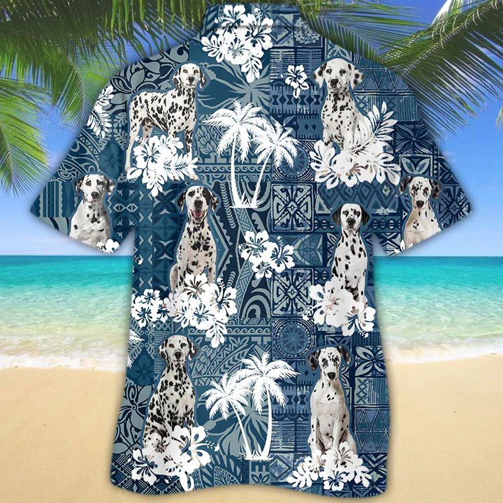 Dalmatian Trendy Hawaiian Shirt, Trendy Hawaiian Shirt Vintage, Dalmatian Flowers Aloha Shirt For Dog Lovers