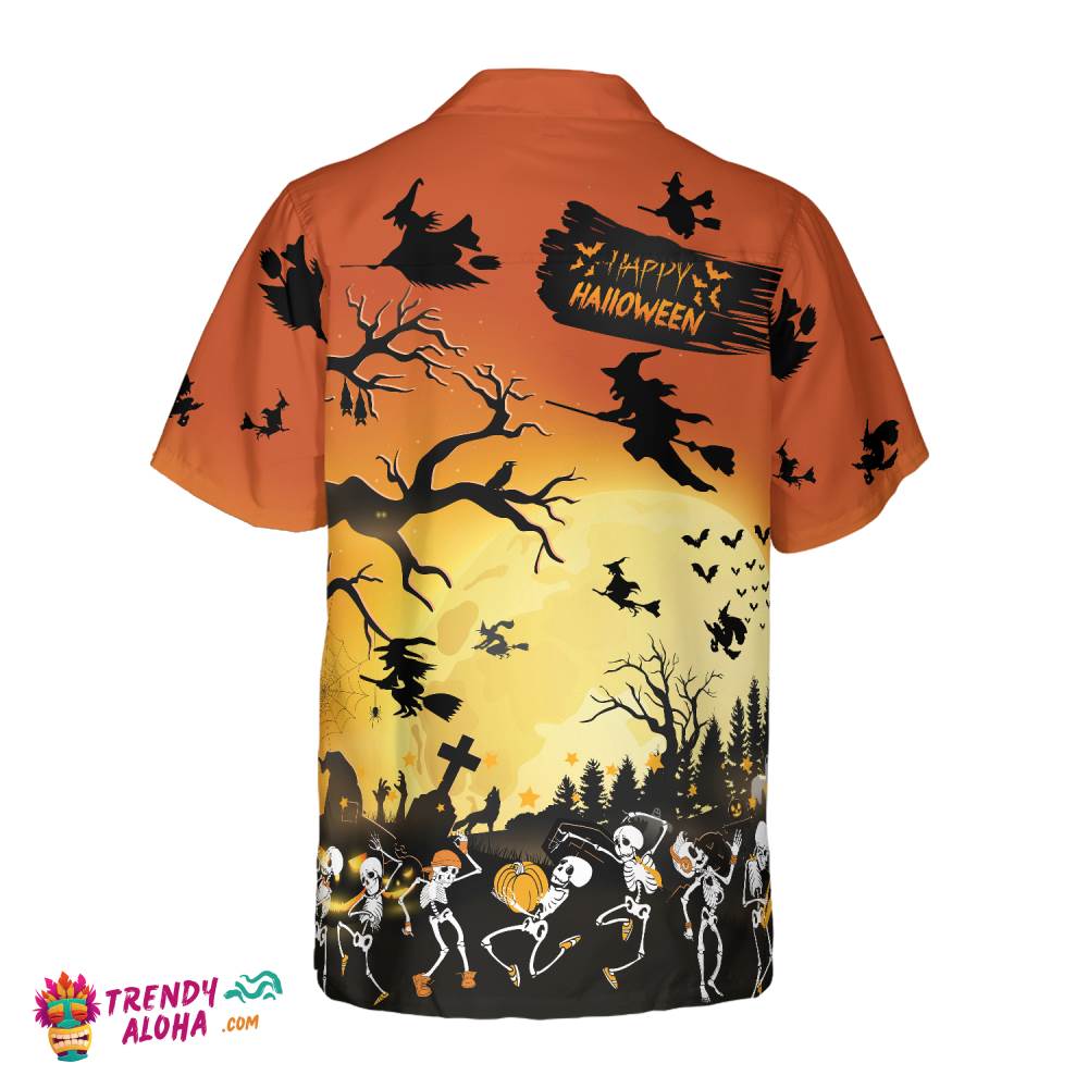 Dancing Skeletons Halloween Hawaiian Shirt, Skeleton Shirt For Men And Women