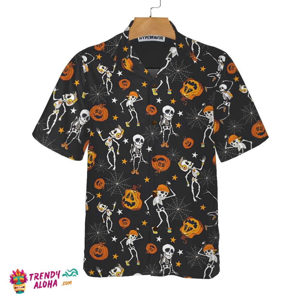 Dancing Skeletons Happy Halloween Hawaiian Shirt, Funny Halloween Shirt, Best Gift For Halloween