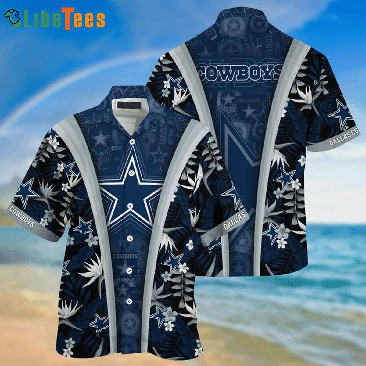Dark Blue Lotus Flower Dallas Cowboys Hawaiian Shirt Perfect Gifts For Your Loved Ones