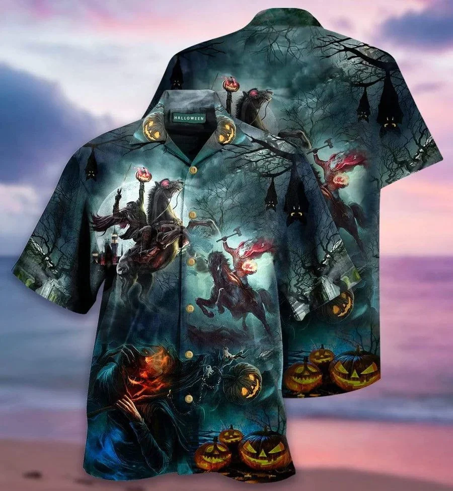 Dark Horse Mystery Hawaiian Aloha Shirt for Halloween