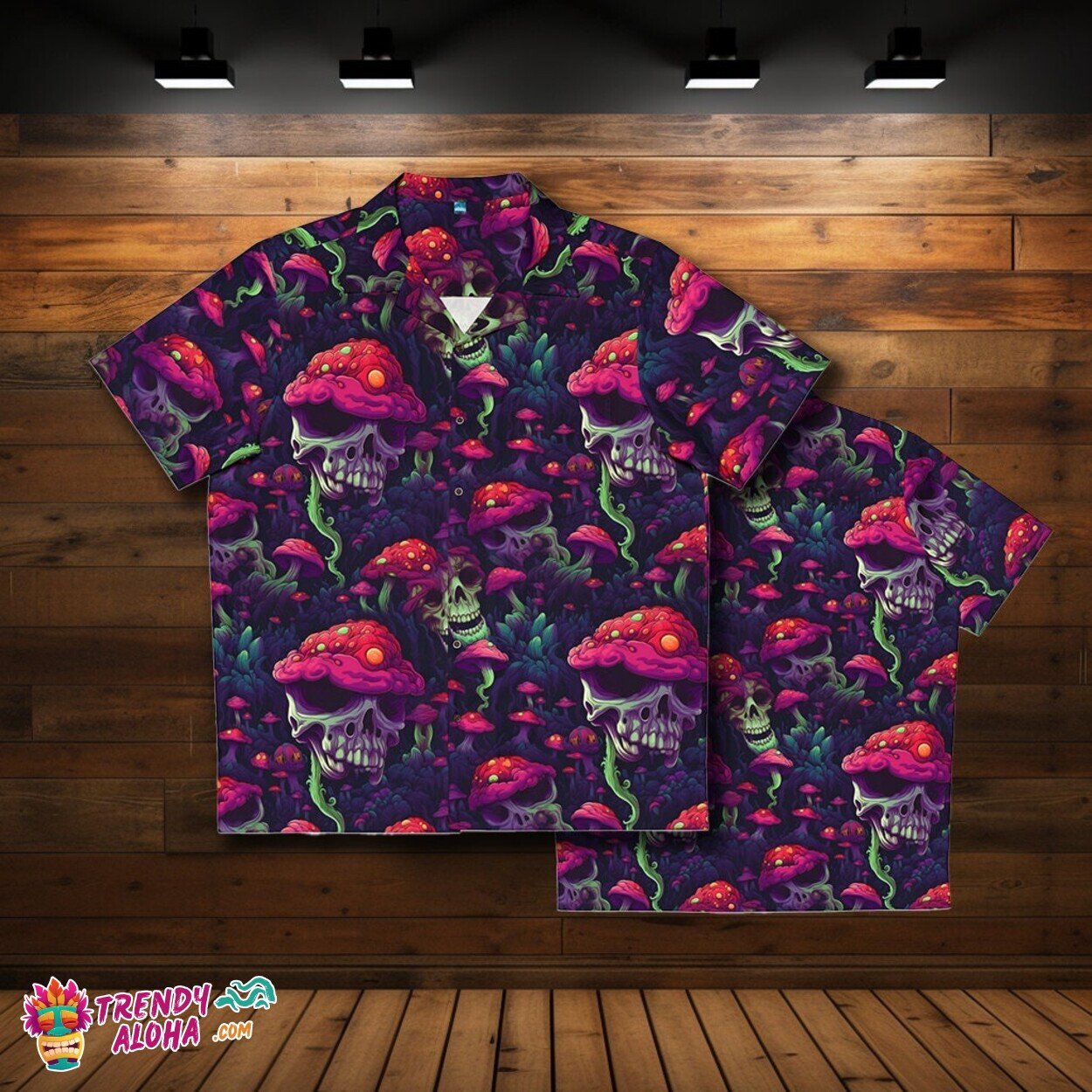 Dark Twisted Mushroom Spooky Men’s Hawaiian Horror Movie Shirt