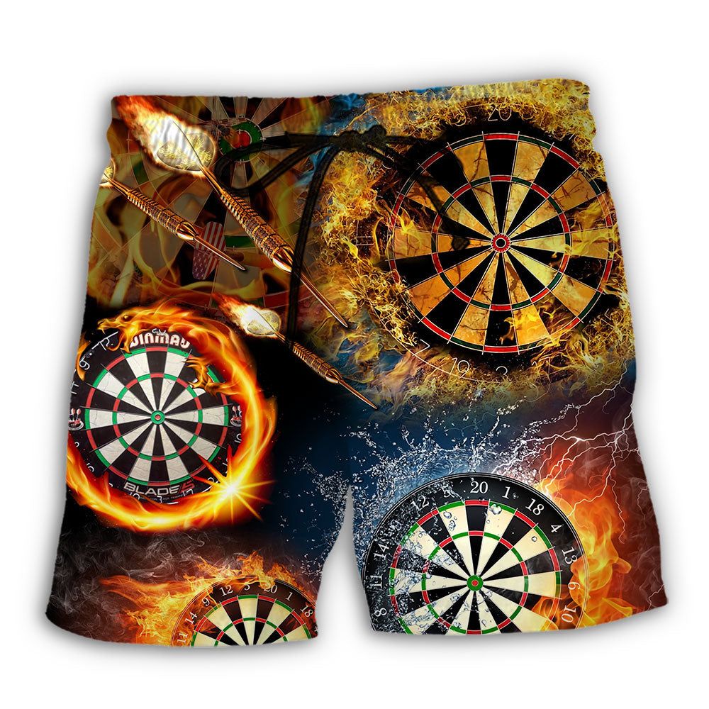Dart Fire Crazy Dart Trendy Aloha Hawaiian Beach Shorts