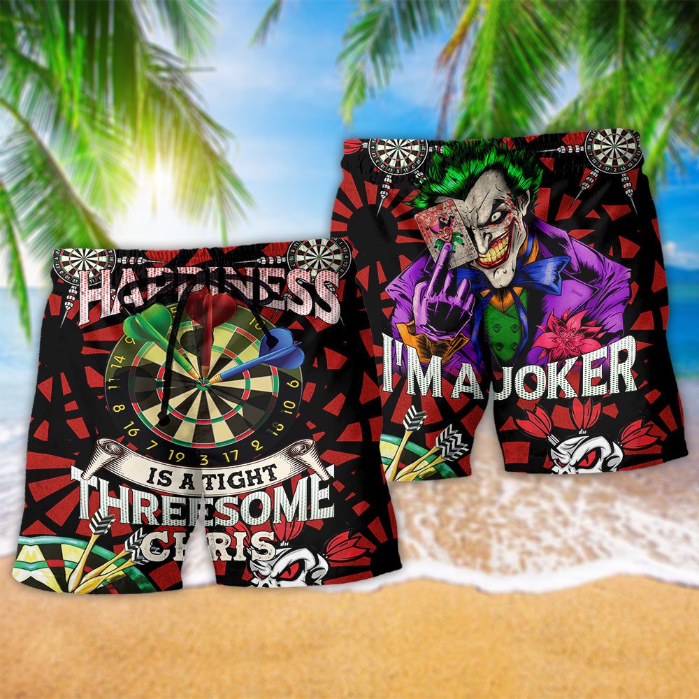 Dart Happiness Stunning Colors Trendy Aloha Hawaiian Beach Shorts