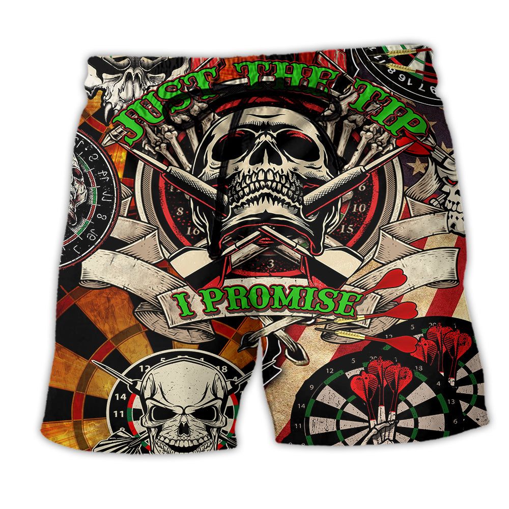Dart Just The Tip I Promise Trendy Aloha Hawaiian Beach Shorts