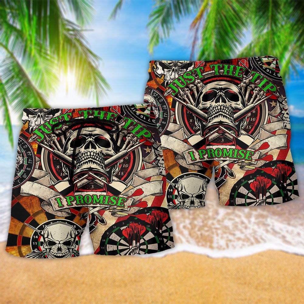 Dart Just The Tip I Promise Trendy Aloha Hawaiian Beach Shorts