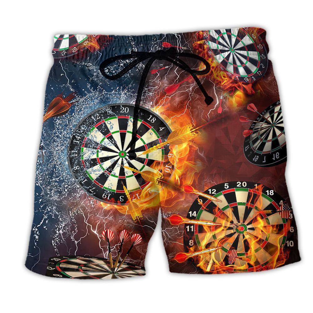 Dart Loves It All Life Trendy Aloha Hawaiian Beach Shorts