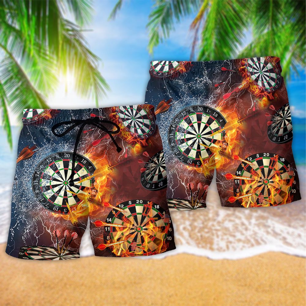 Dart Loves It All Life Trendy Aloha Hawaiian Beach Shorts