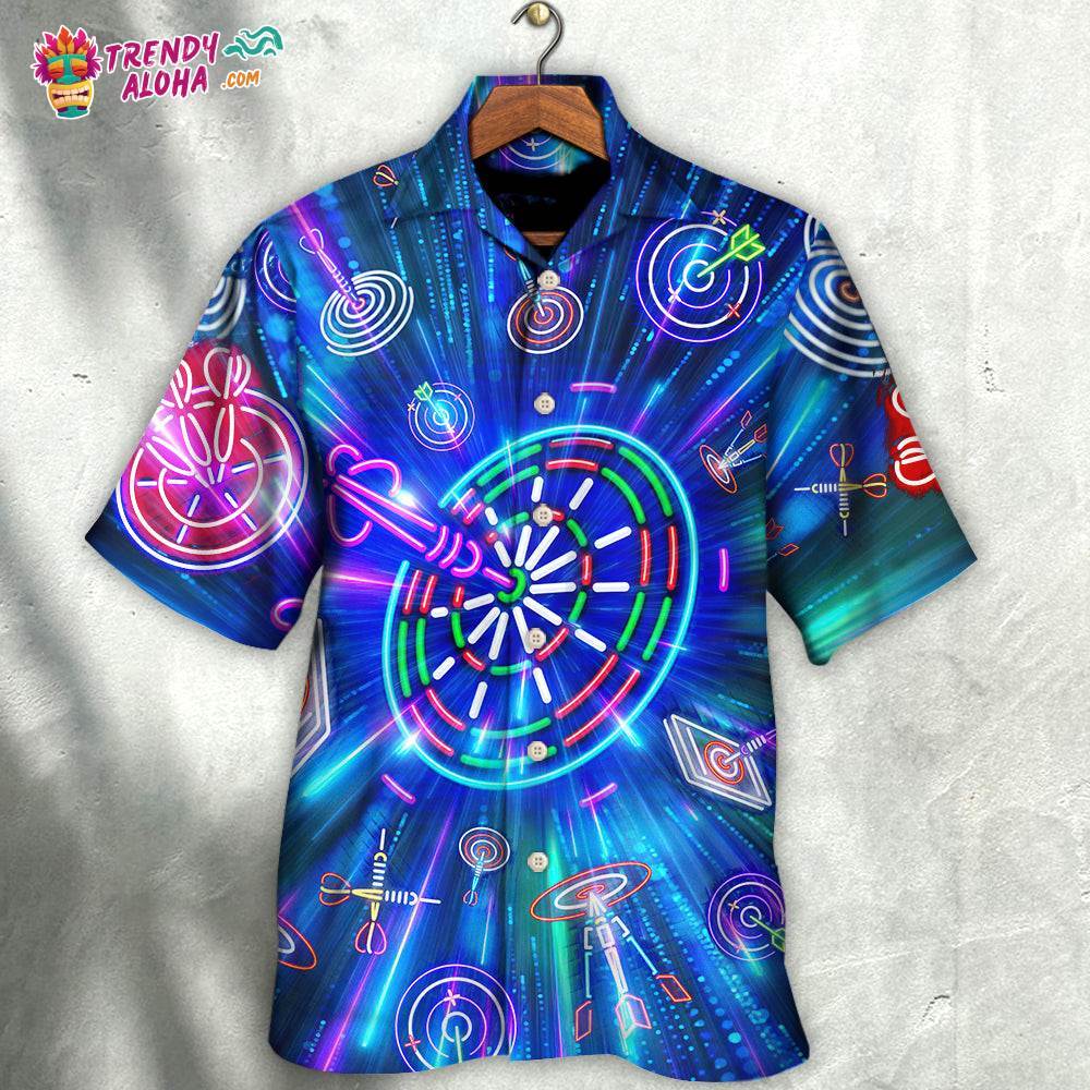 Dart Neon Sign Bright Royal Hawaiian Shirt – Trendy Aloha