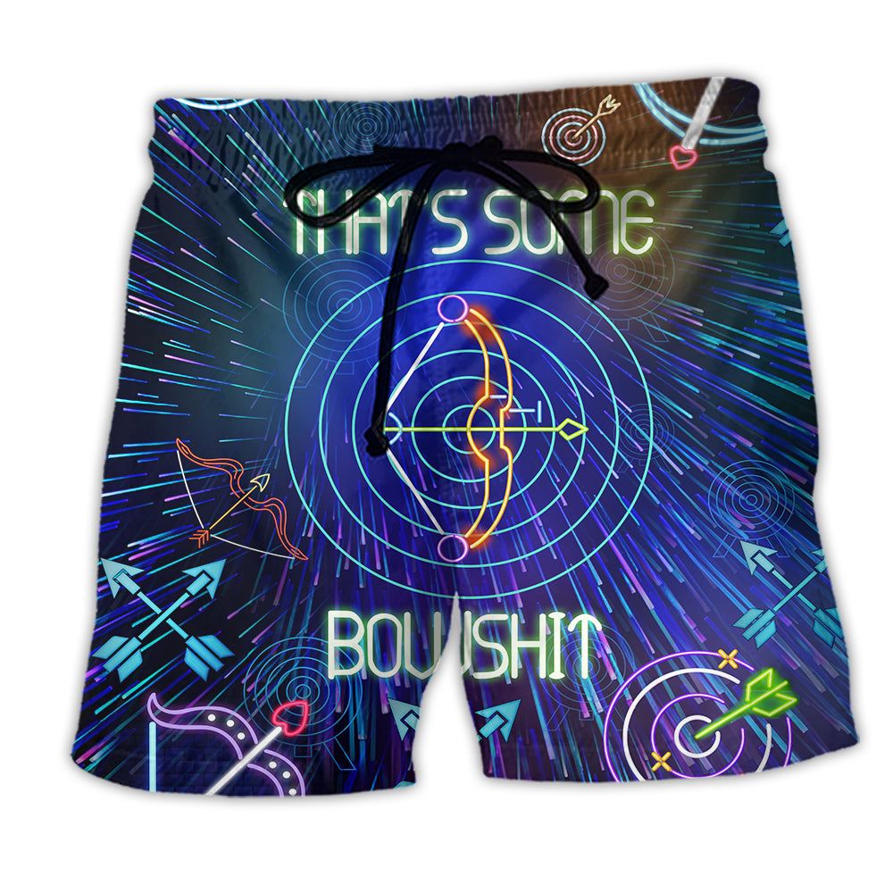 Dart That’s Some Bowshit Neon Trendy Aloha Hawaiian Beach Shorts