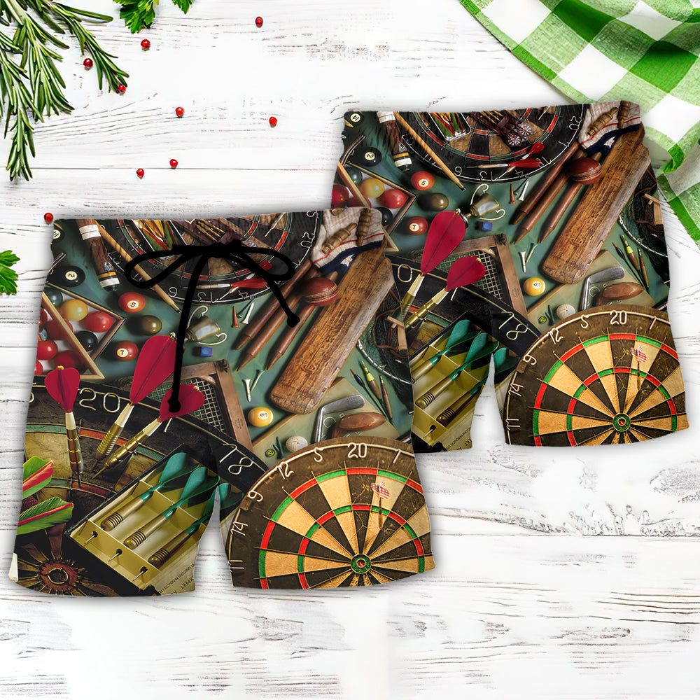 Dart World Okayest Dart Player Trendy Aloha Hawaiian Beach Shorts