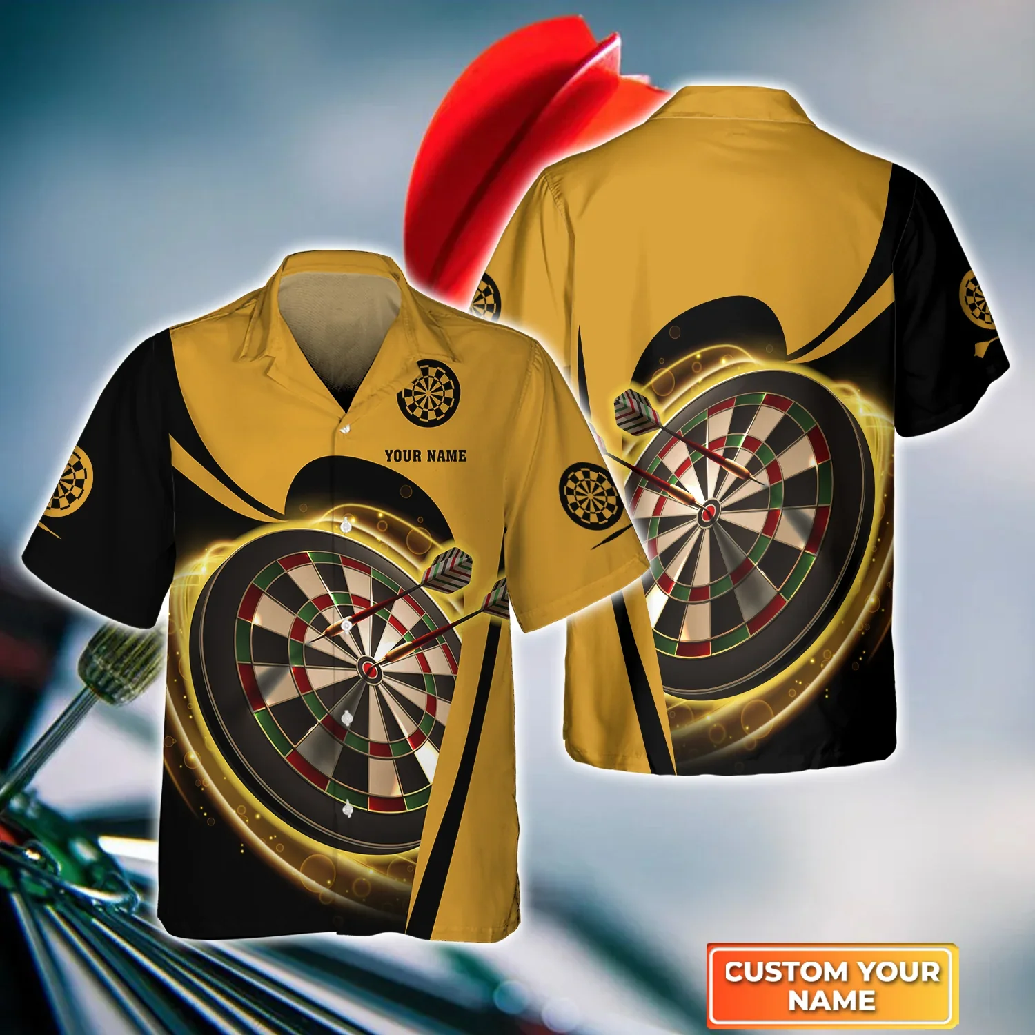 Dartboards Yellow Trendy Hawaiian Shirt, Darts Trendy Hawaiian Shirt For Men, Women, Darts Team Shirt