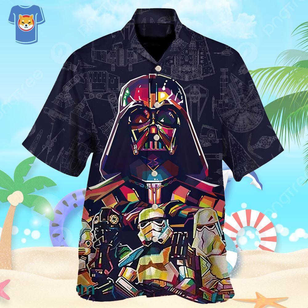 Darth Vader Sw Print Hawaiian Shirt For Star Wars Movie Fans Darth Vader Sw Print Hawaiian Shirt For Star Wars Movie Fans
