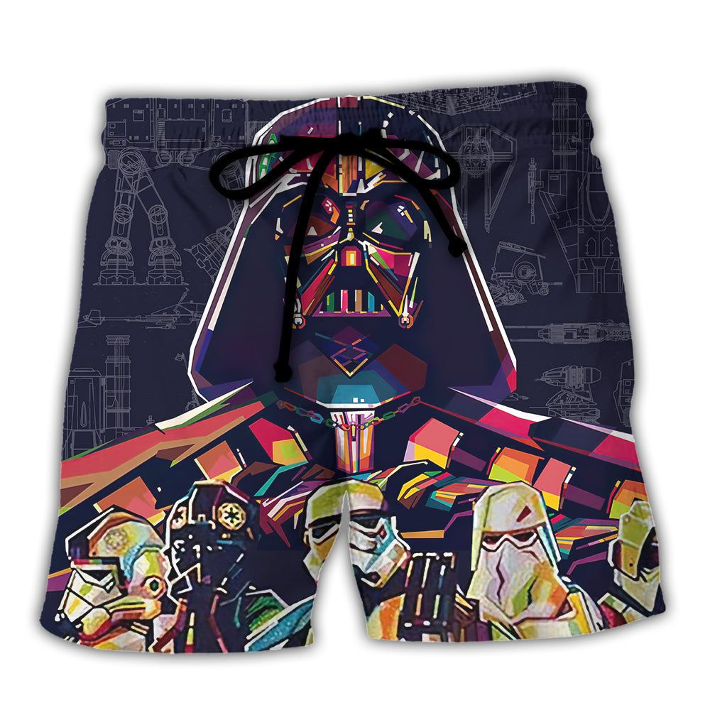 Darth Vader Sw Print Trendy Aloha Hawaiian Beach Shorts Darth Vader Sw Print Trendy Aloha Hawaiian Beach Shorts