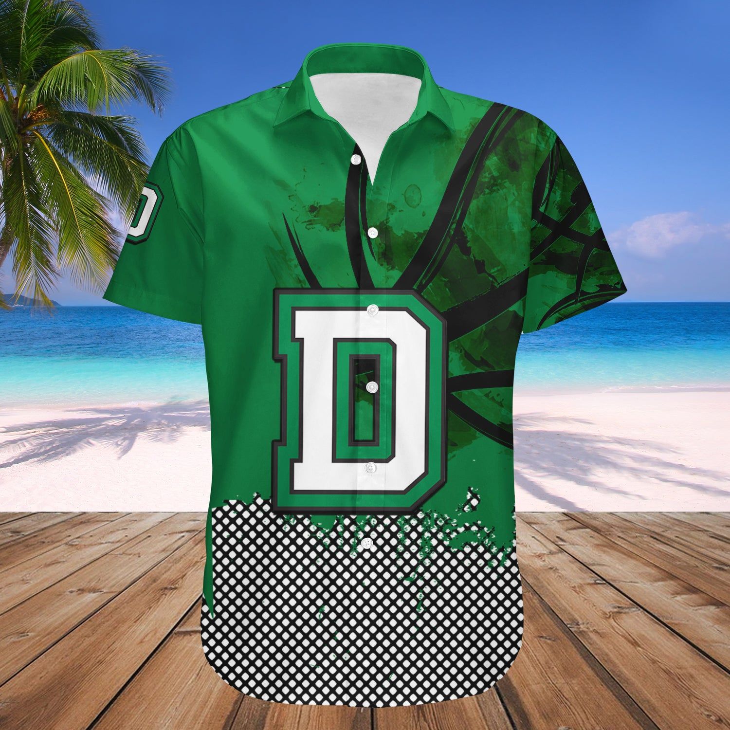 Dartmouth Big Green Hawaii Shirt Basketball Net Grunge Pattern – NCAA