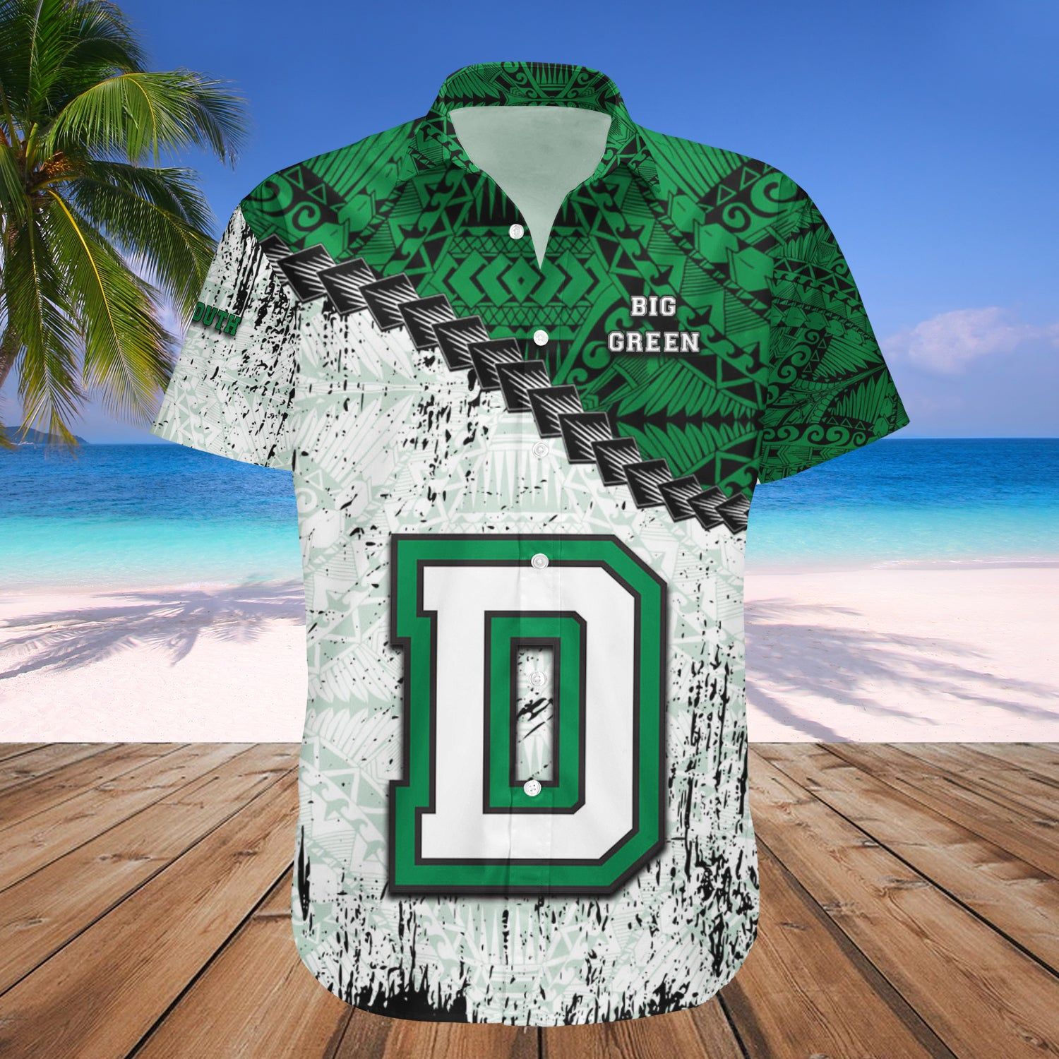Dartmouth Big Green Hawaii Shirt Grunge Polynesian Tattoo – NCAA