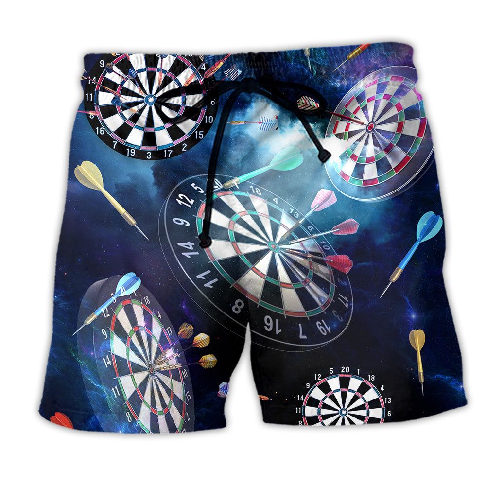 Darts Amazing Darts Into The Galaxy Cool Trendy Aloha Hawaiian Beach Shorts Darts Amazing Darts Into The Galaxy Cool Trendy Aloha Hawaiian Beach Shorts