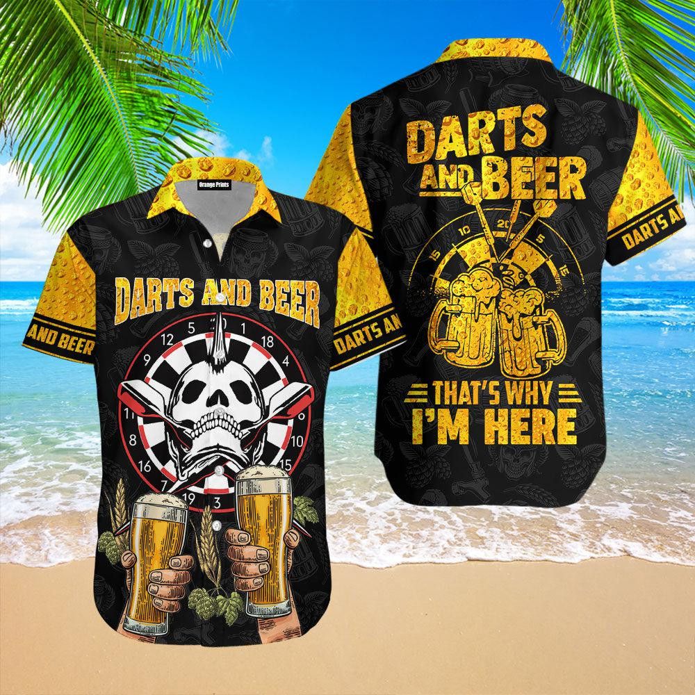 Darts And Beer That Why I Am Here Trendy Hawaiian Shirt