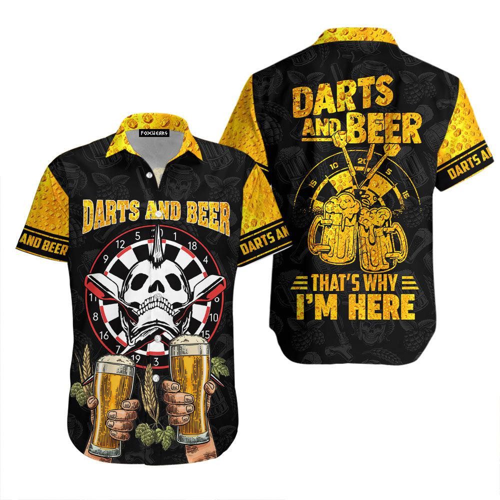 Darts And Beer That Why I Am Here Trendy Hawaiian Shirt