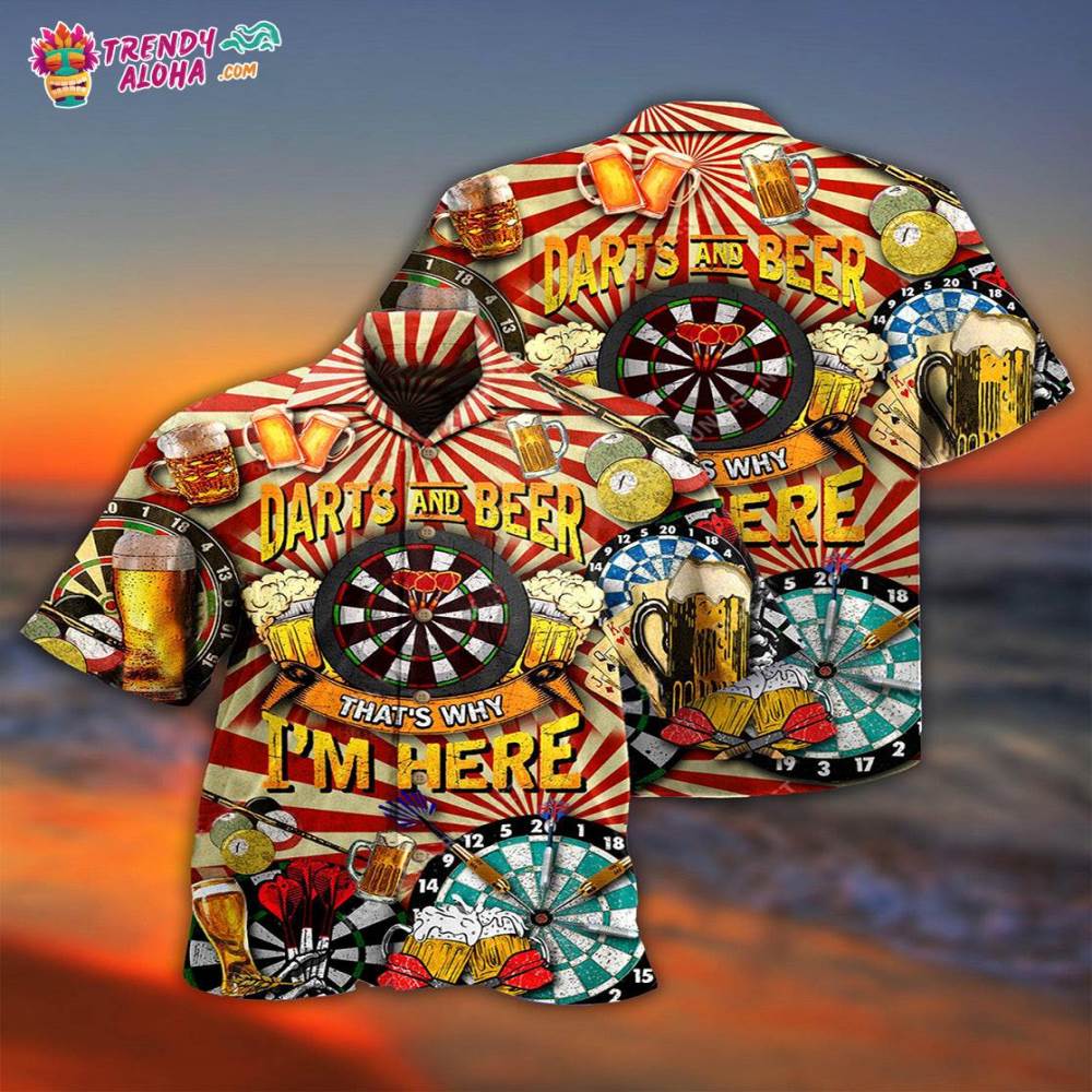 Darts And Beer That’S Why I’m Here Hawaiian Shirt – Trendy Aloha