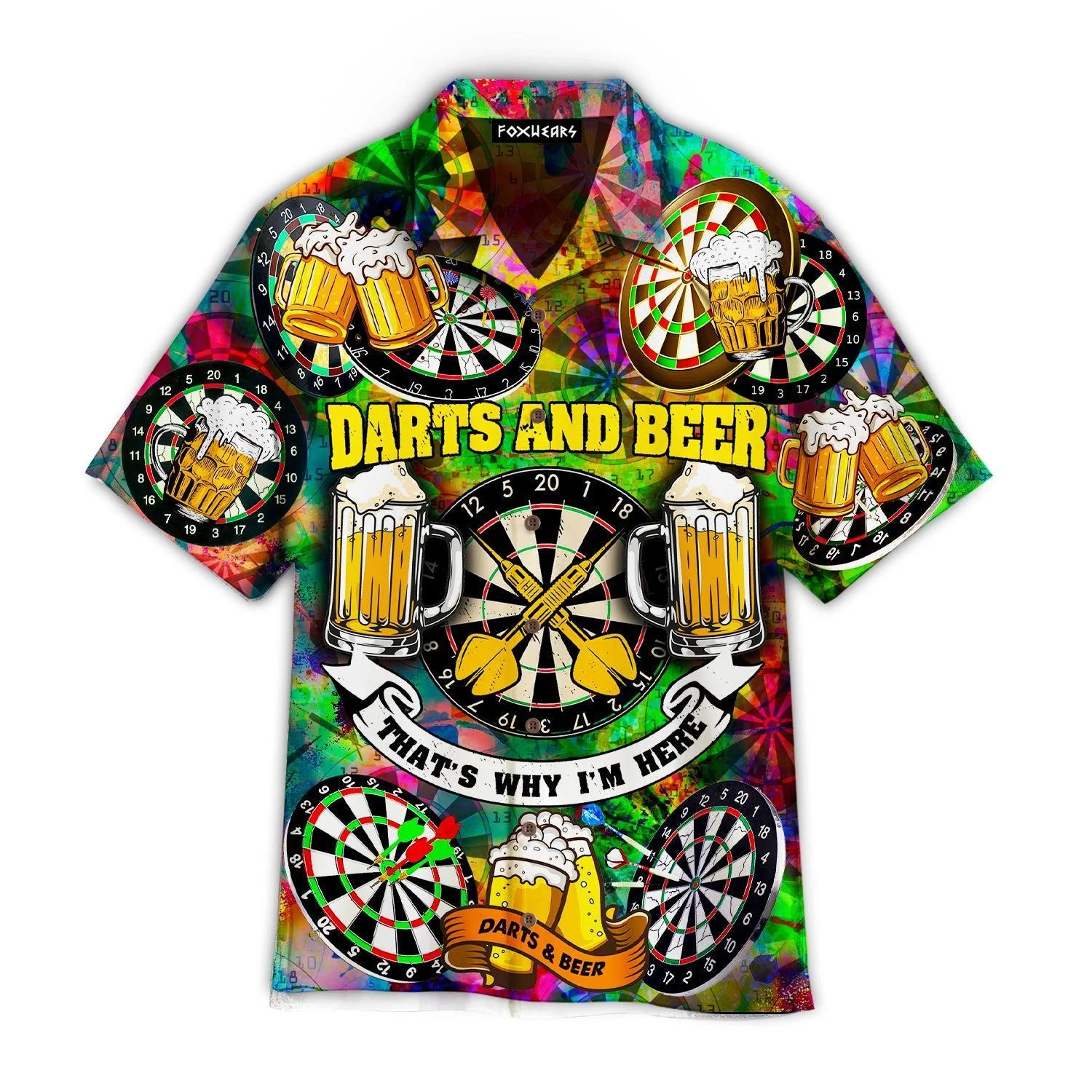 Darts And Beer Thats Why Im Here Hawaiian Shirt