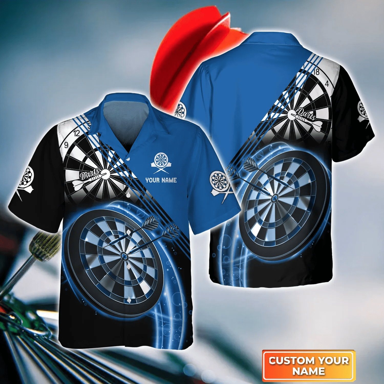 Darts Blue Trendy Hawaiian Shirt, Darts Trendy Hawaiian Shirt For Men, Women, Darts Team Shirt