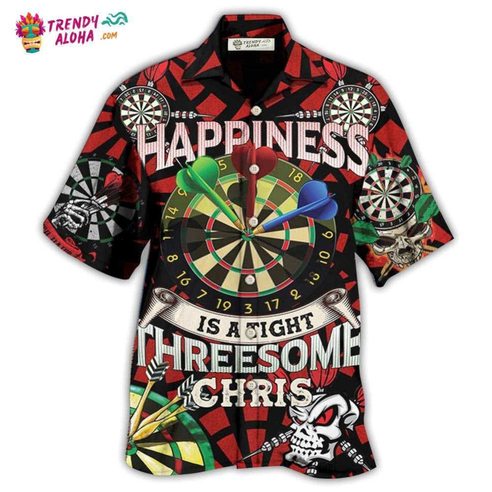 Darts Happiness Black And Red Style Hawaiian Shirt – Trendy Aloha