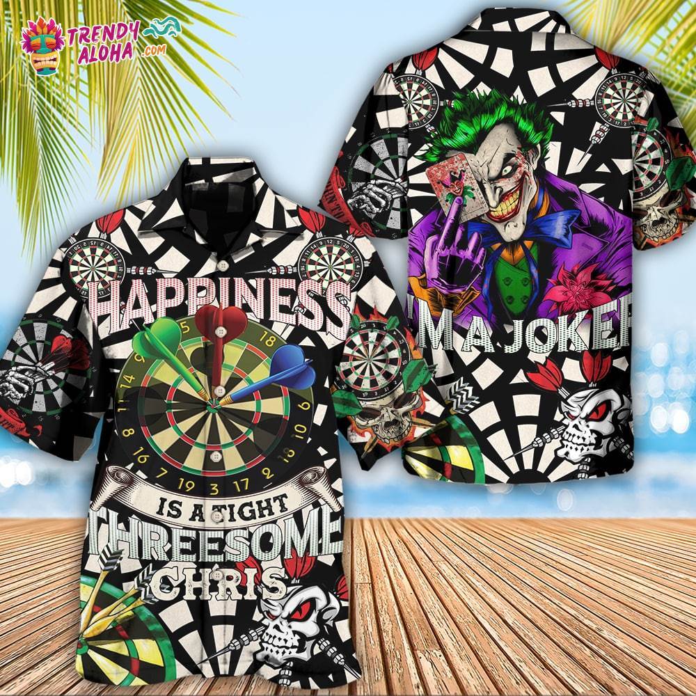 Darts Happiness Black And White Style Hawaiian Shirt – Trendy Aloha
