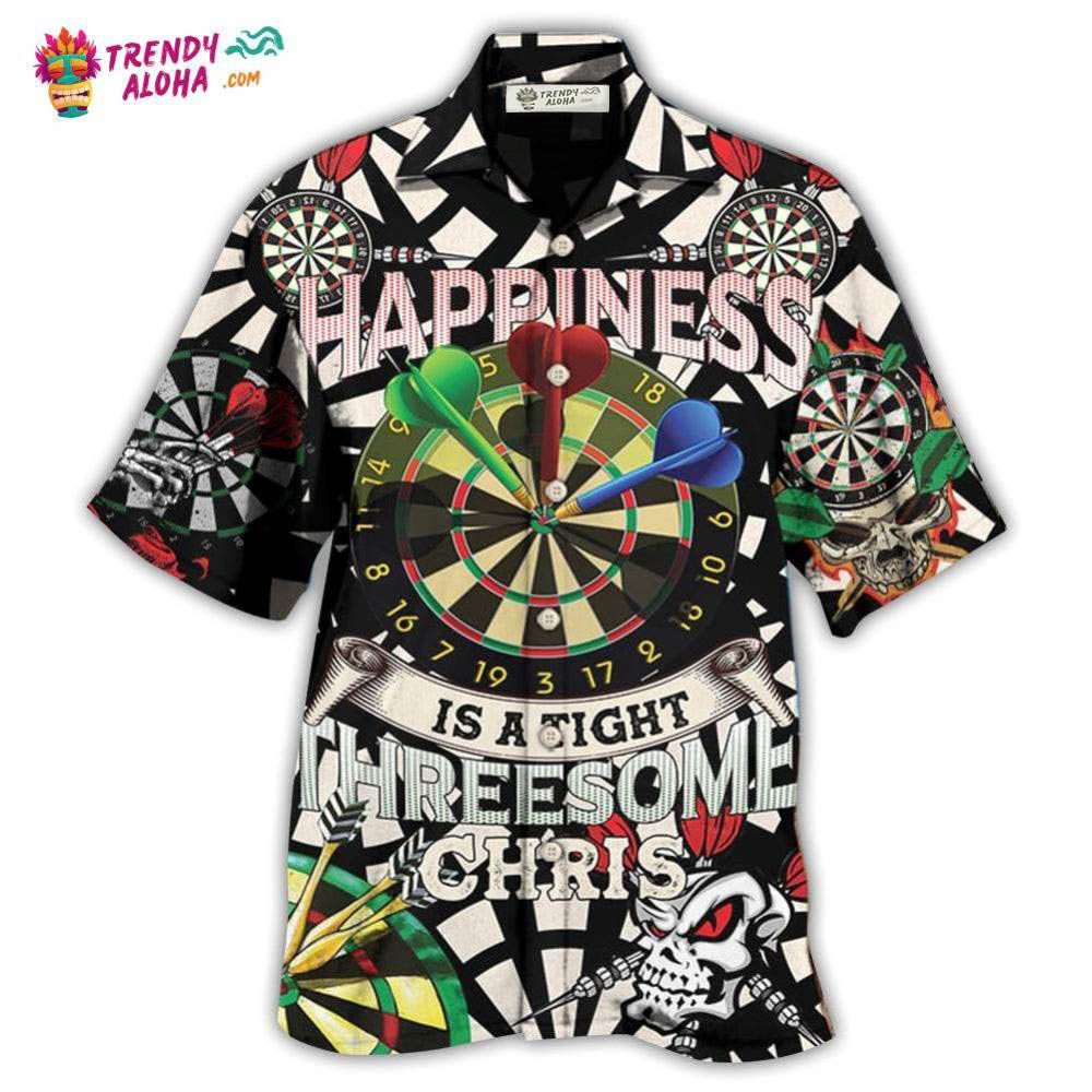 Darts Happiness Black And White Style Hawaiian Shirt – Trendy Aloha