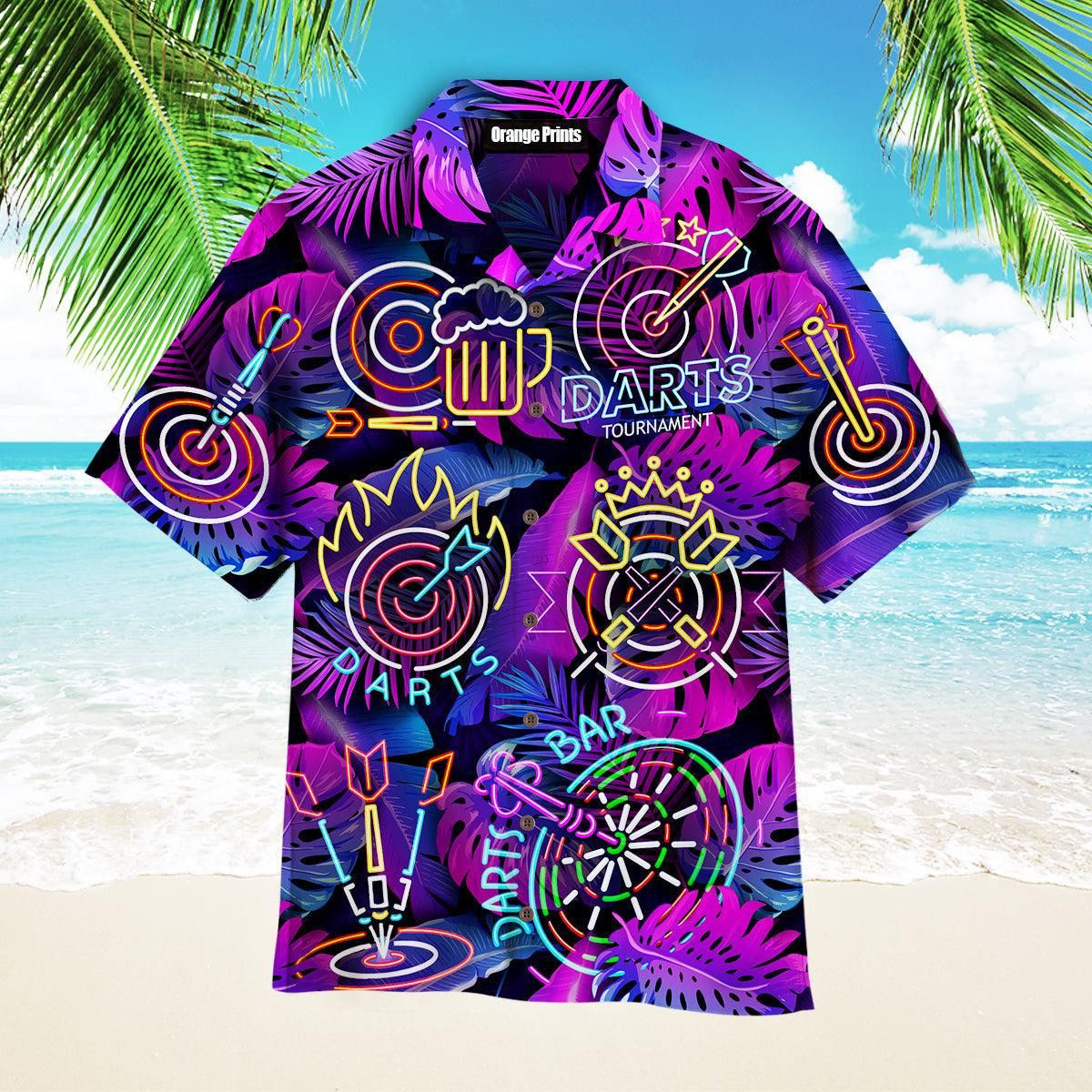 Darts Im Sexy And I Throw It Neon Tropical Trendy Hawaiian Shirt