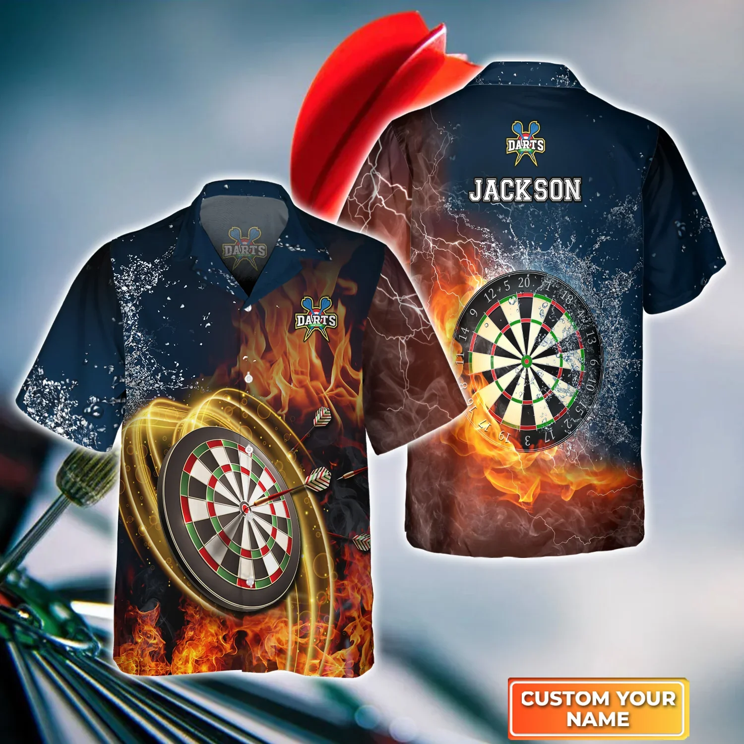 Darts On Fire 3D Trendy Hawaiian Shirt, Darts Trendy Hawaiian Shirt For Men, Women, Darts Team Shirt