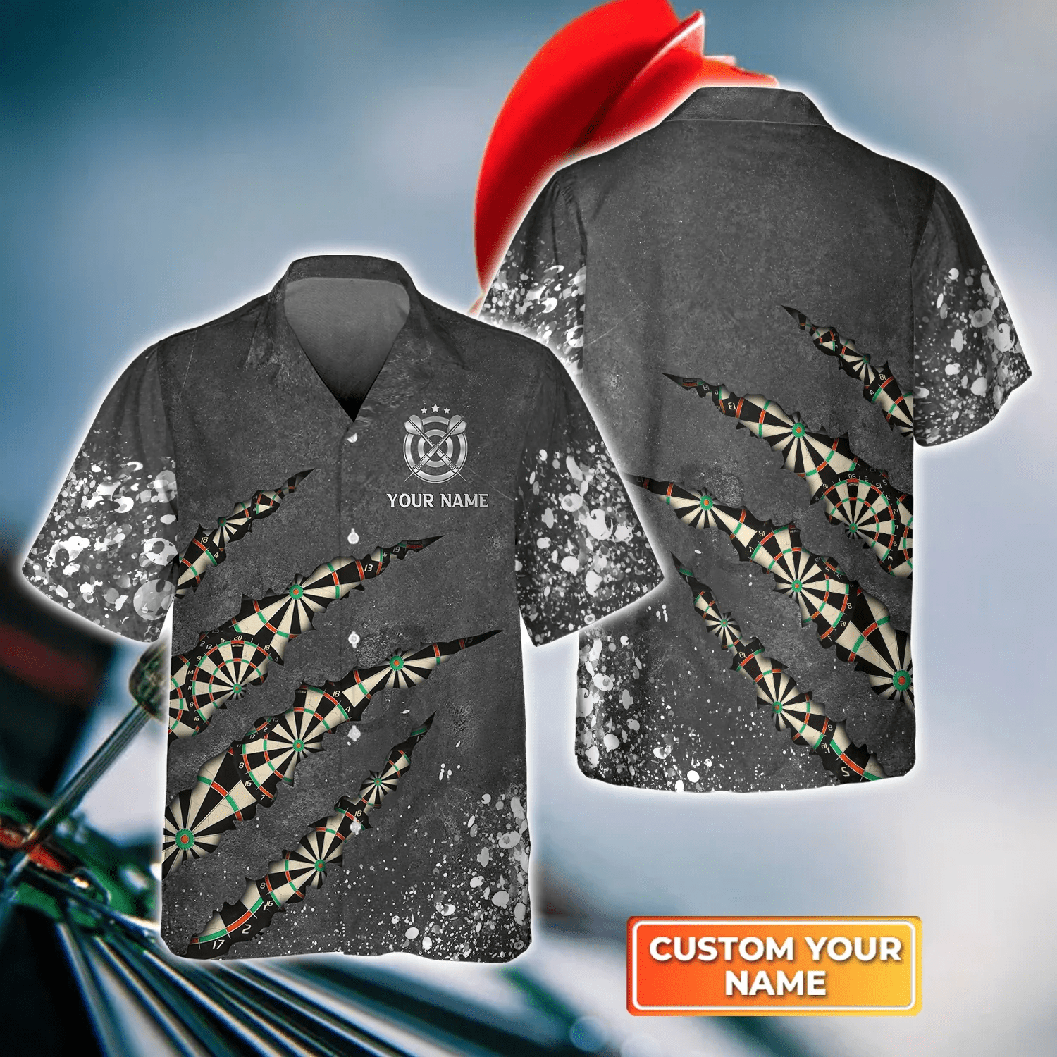 Darts Paint Splash 3D Trendy Hawaiian Shirt, Darts Trendy Hawaiian Shirt For Men, Women, Darts Team Shirt