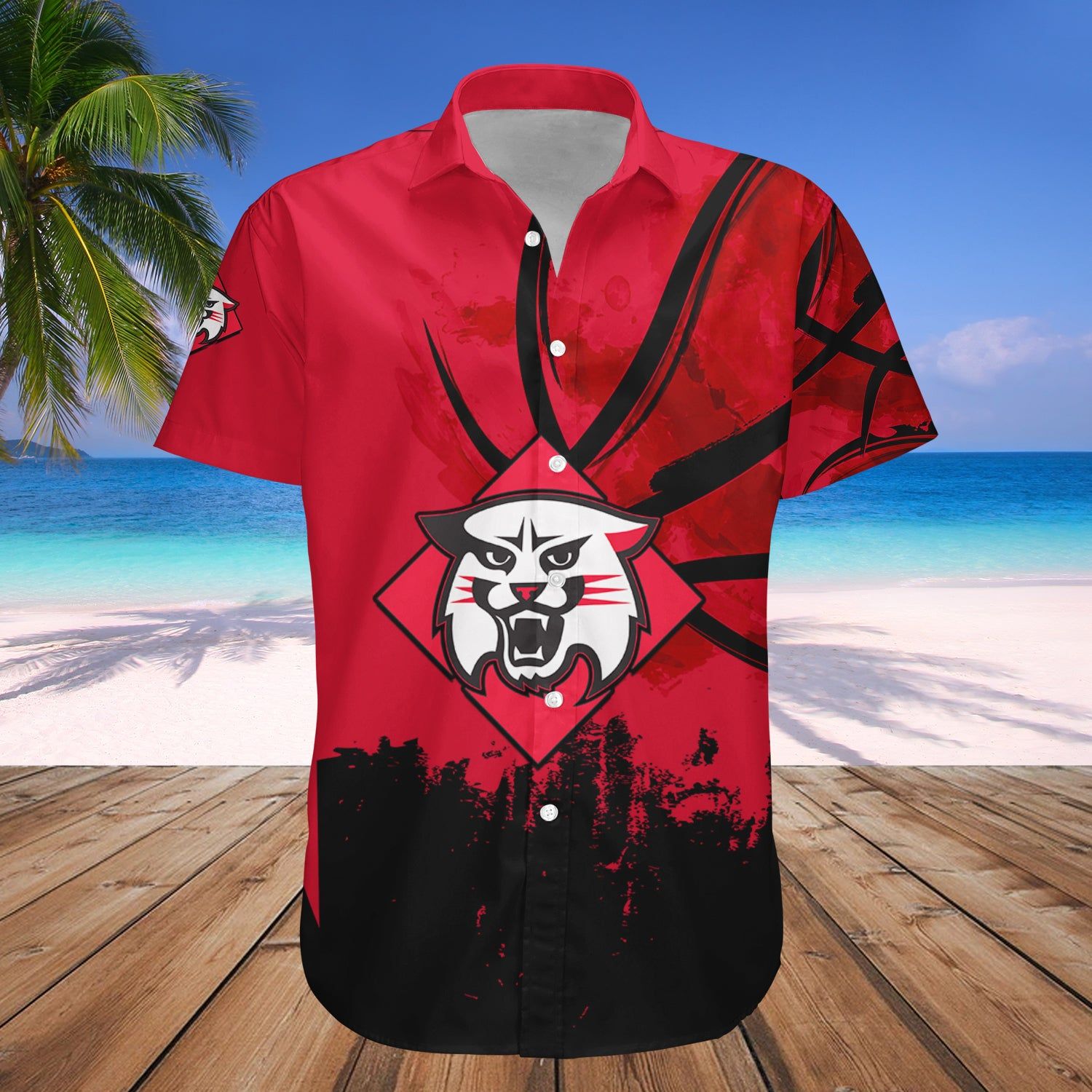 Davidson Wildcats Hawaii Shirt Basketball Net Grunge Pattern – NCAA