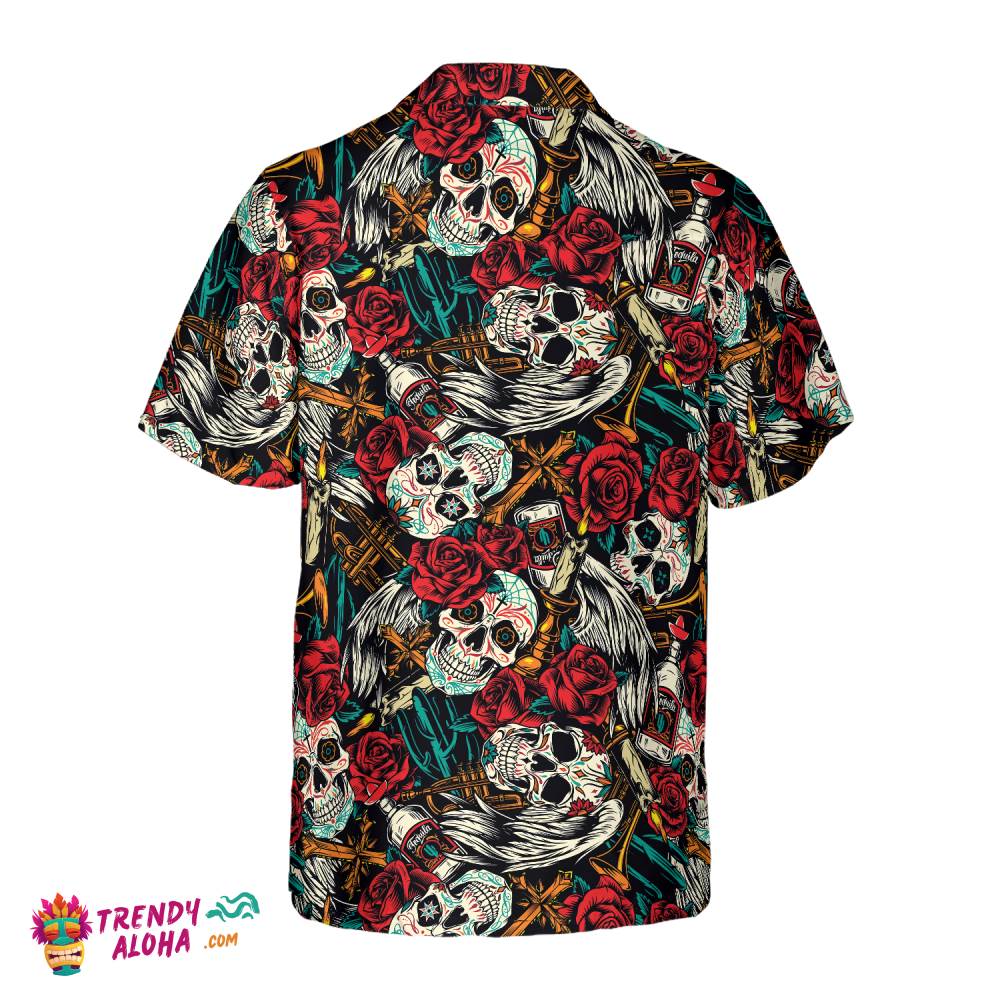 Day Of The Dead Skull Hawaiian Shirt, Best Skull Shirt For Men And Women