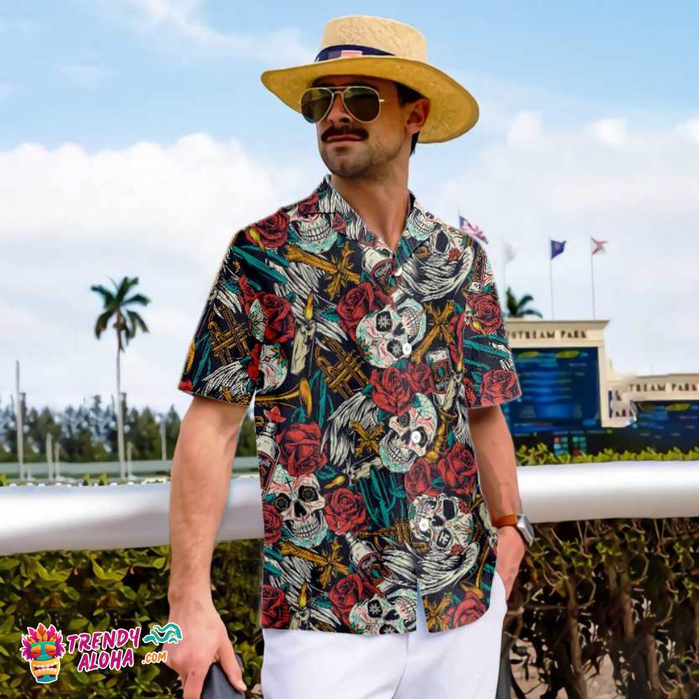 Day Of The Dead Vintage Tequila Hawaiian Shirt, Sugar Skull Shirt, Best Day Of The Dead Gift Day Of The Dead Vintage Tequila Hawaiian Shirt, Sugar Skull Shirt, Best Day Of The Dead Gift
