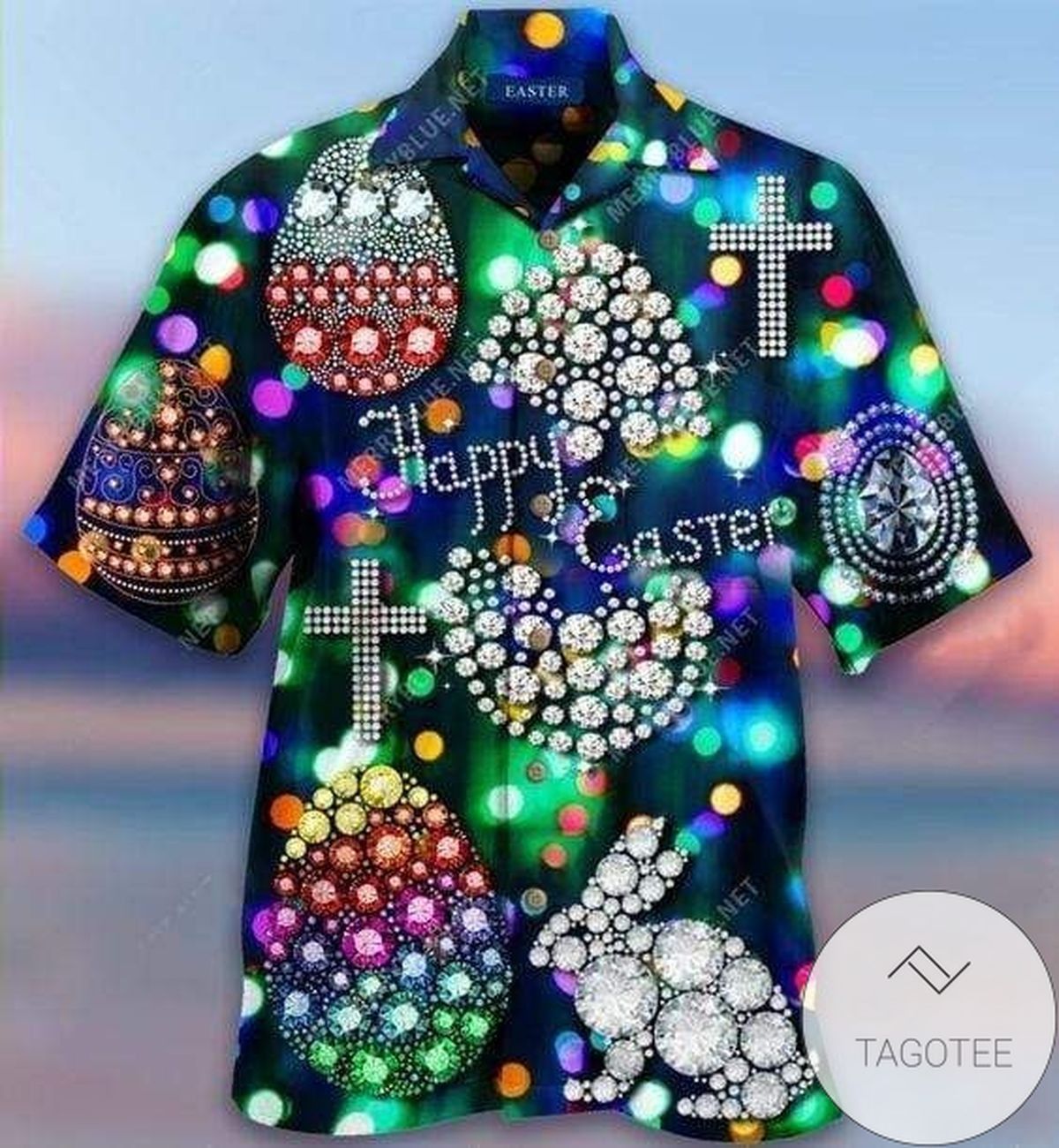 Dazzling Happy Easter Diamond Shines on Hawaiian Shirt