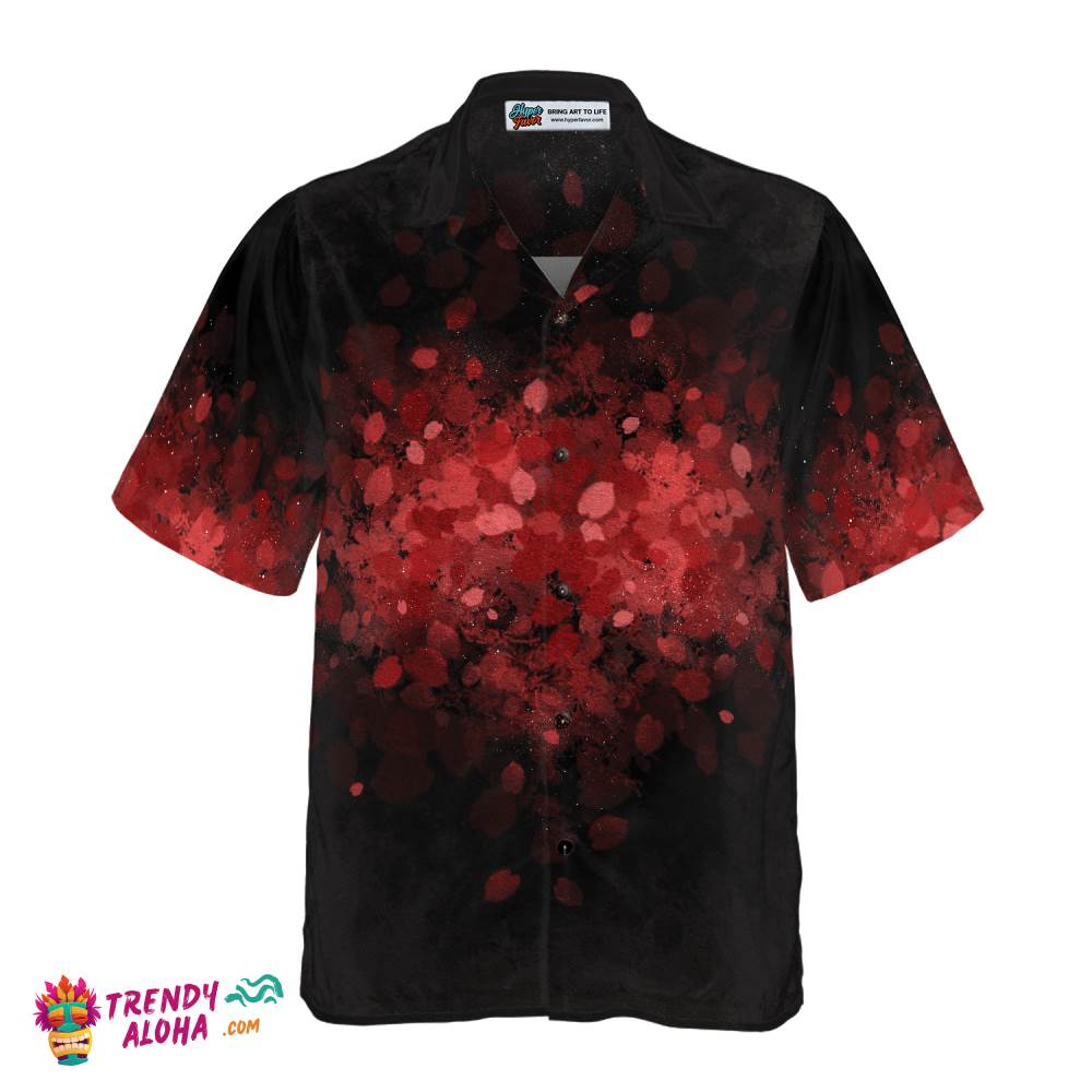 Dead Bird Goth Hawaiian Shirt For Men, Black And Red Goth Hawaiian Shirt