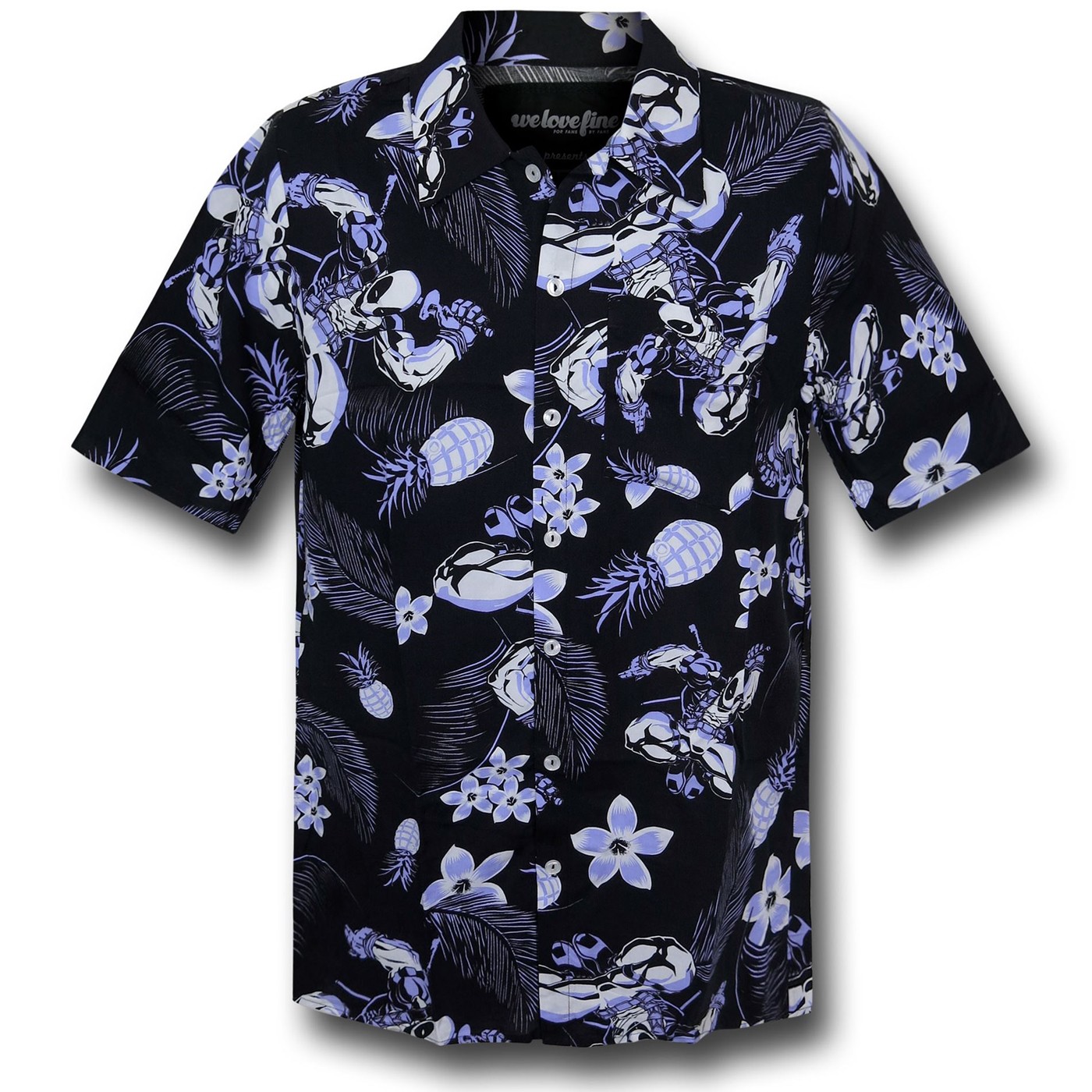 Deadpool Aloha Button-Down Trendy Comfortable Casual Vacation Wear Deadpool Hawaiian Shirt