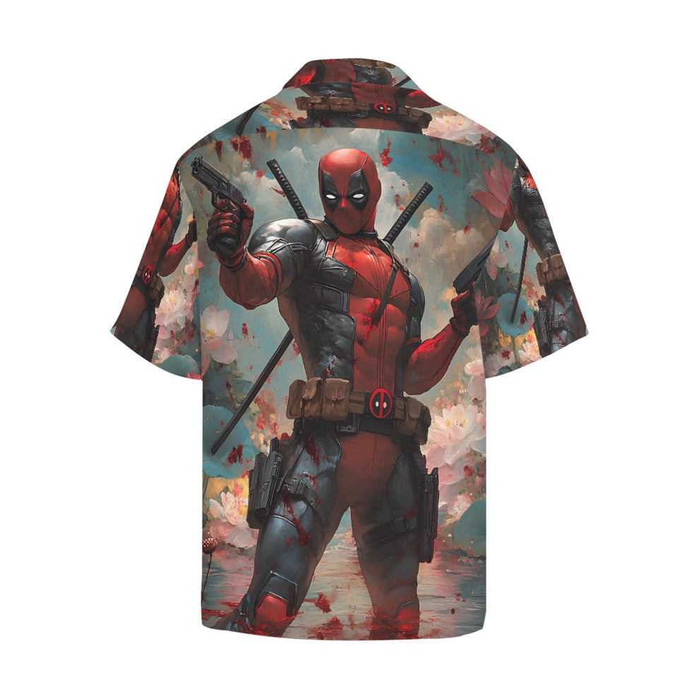 Deadpool And Dead Lotus Trendy Casual Comfortable Vacation Wear Deadpool Hawaiian Shirt