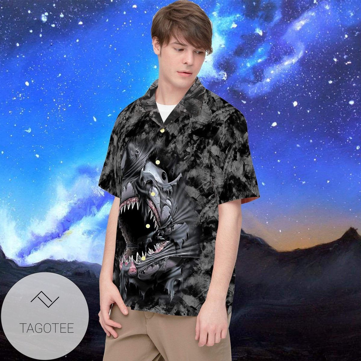 Deep Black Hawaiian Shirt Celebrating The Mystique Of The Mighty Shark