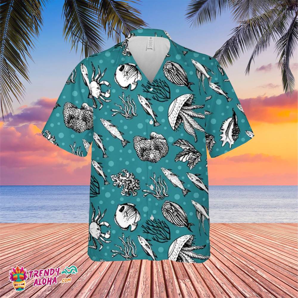Deep Sea Trending Hawaiian Shirt, Summer Vacation Hawaiian Shirt