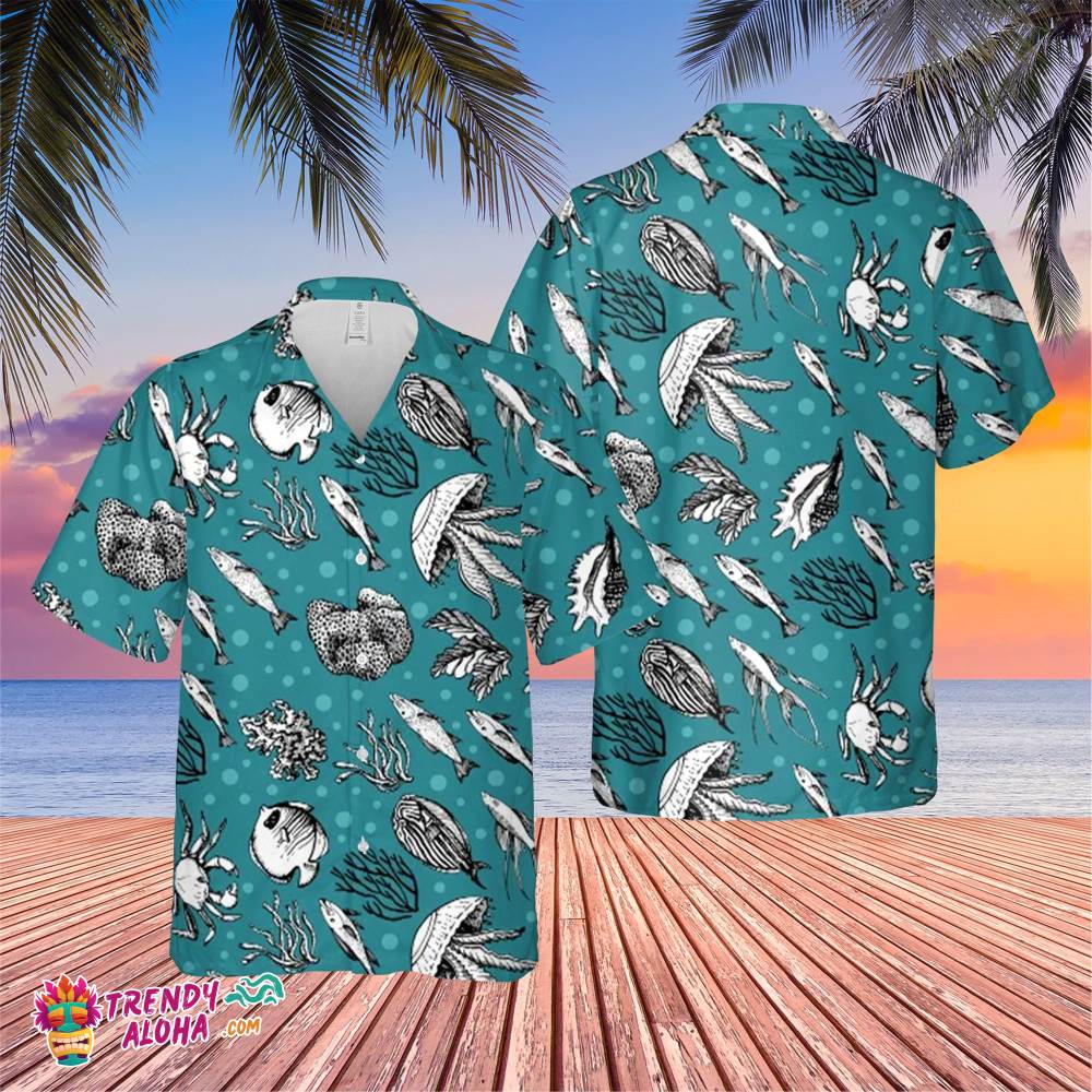 Deep Sea Trending Hawaiian Shirt, Summer Vacation Hawaiian Shirt