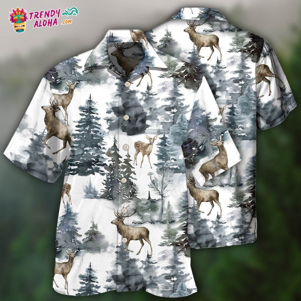 Deer Forest Blur Art Hawaiian Shirt – Trendy Aloha