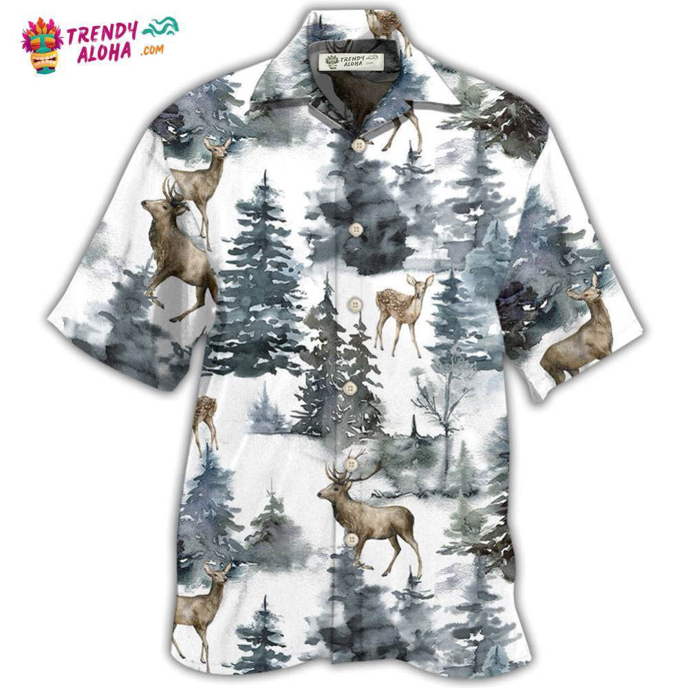 Deer Forest Blur Art Hawaiian Shirt – Trendy Aloha Deer Forest Blur Art Hawaiian Shirt – Trendy Aloha