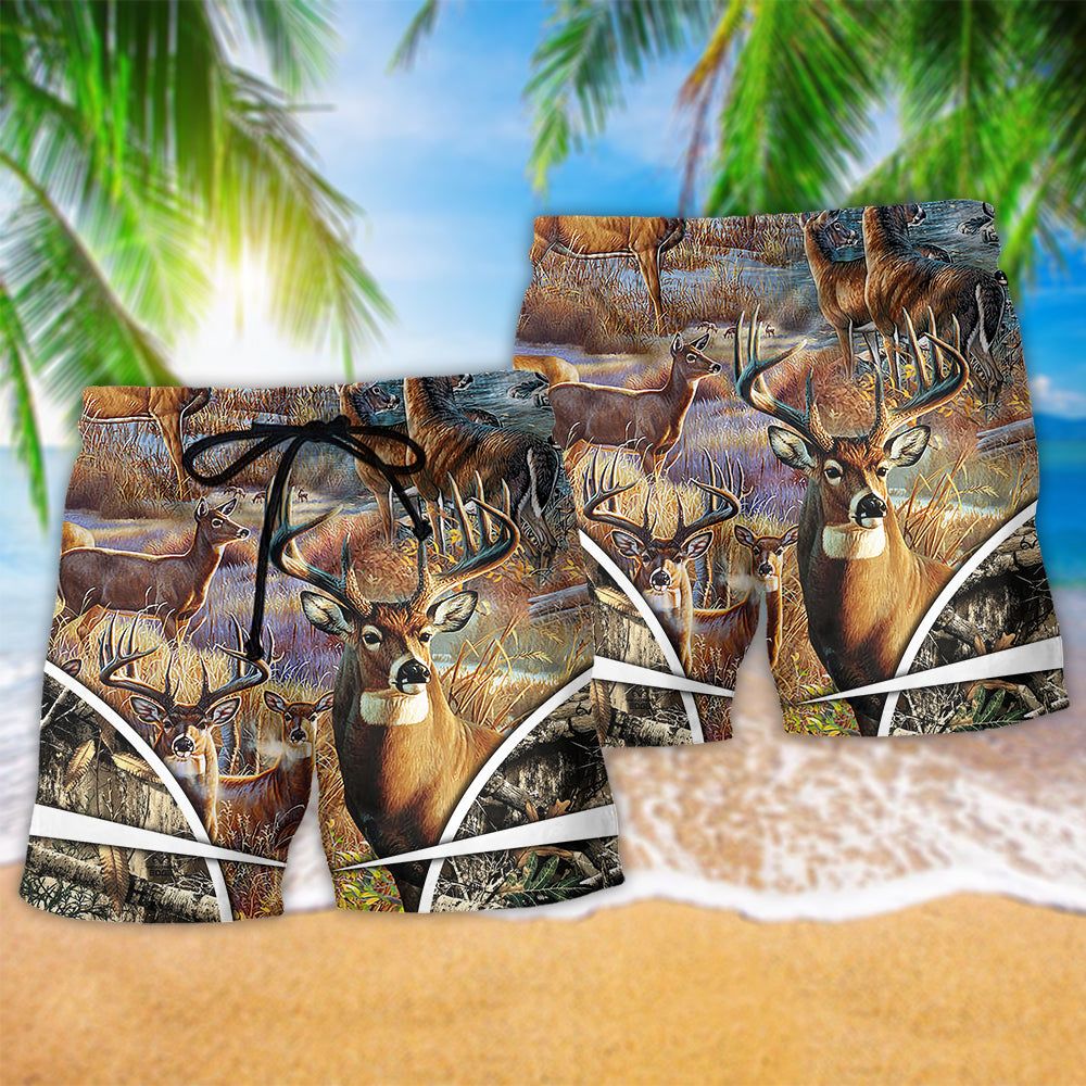 Deer Hunting Cool Life Personalized Trendy Aloha Hawaiian Beach Shorts